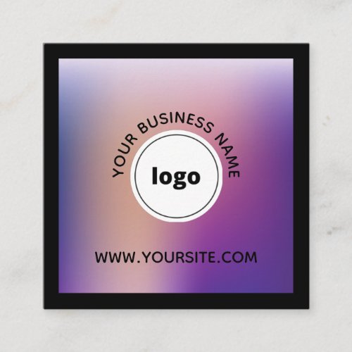 Social Media QR Code Simple Minimal Holographic    Square Business Card