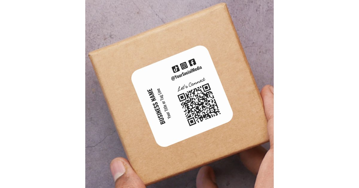 Qr Code Square Sticker Designs Social Media QR Code Square Sticker | Zazzle