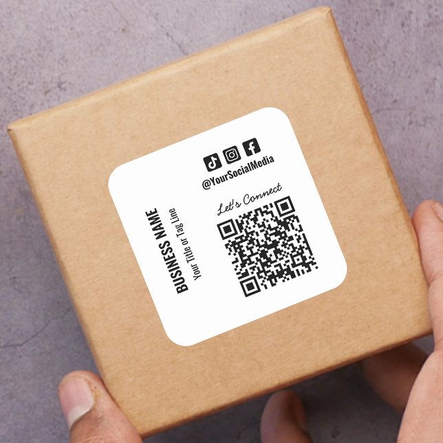Social Media QR Code  Square Sticker (Creator Uploaded)