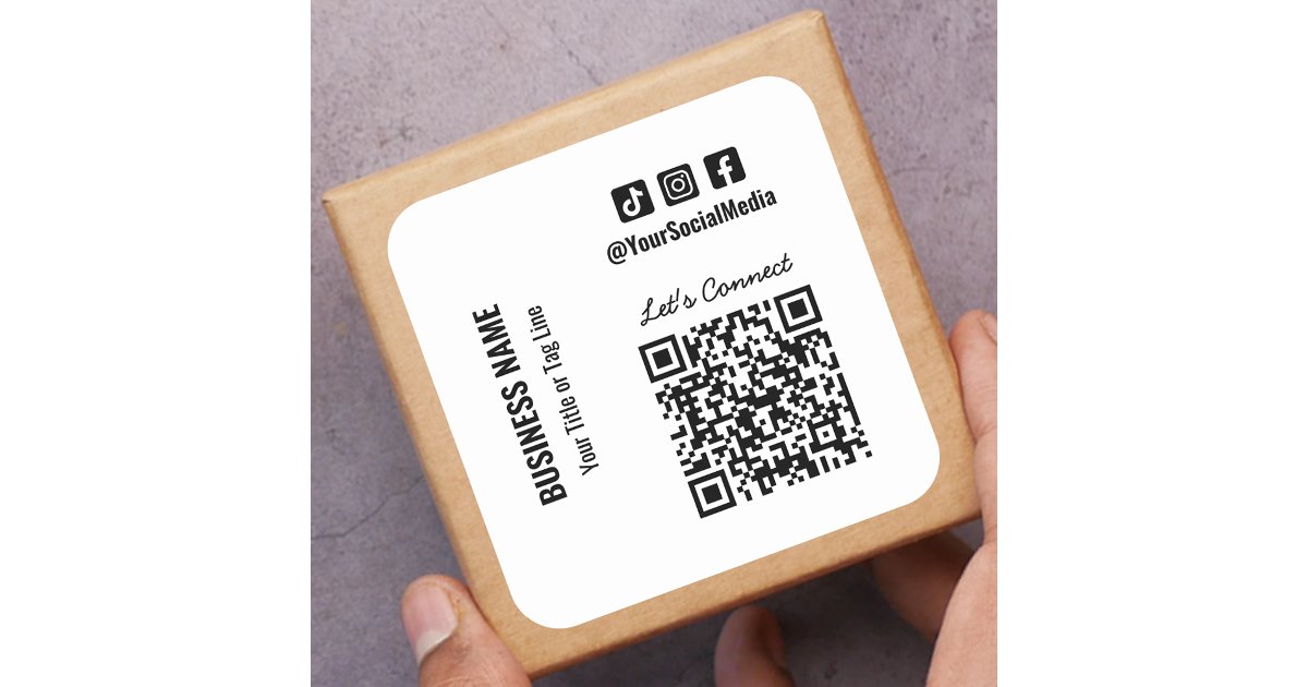 Qr Code Square Sticker Designs Social Media QR Code Square Sticker | Zazzle