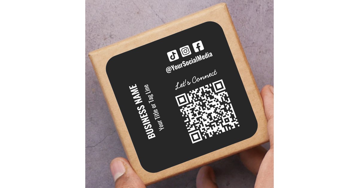 Qr Code Square Sticker Designs Social Media QR Code Square Sticker | Zazzle