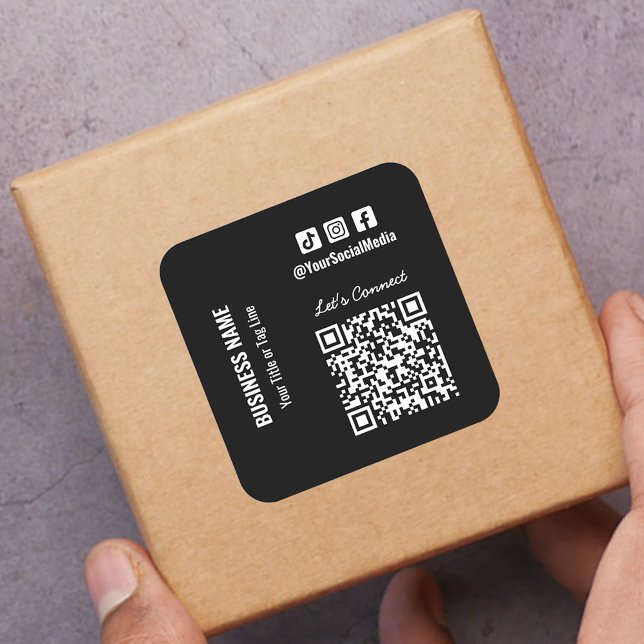 Social Media QR Code  Square Sticker (Creator Uploaded)