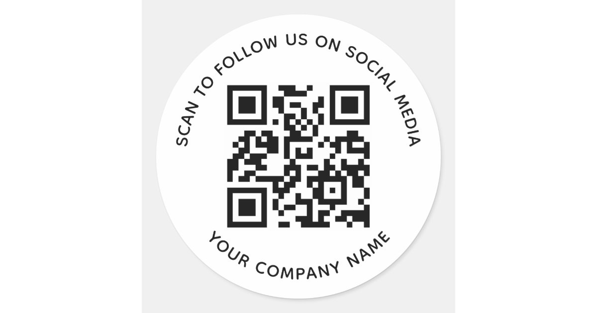 Social Media QR Code Stickers Scan to Follow Us | Zazzle