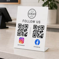 Social Media QR Code Tabletop Display