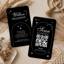 Social Media QR Code Trendy Vintage Script Logo