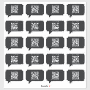 Social Media QR Promotional Black Speech Bubble Sticker