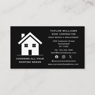 Social Media Roofing House Builder Construction Business Card