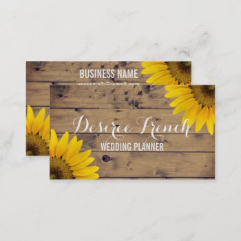 Social Media | Rustic Sunflowers Wedding Planner Business Card by angela65 at Zazzle