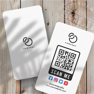 Social Media Scan ME QR Code Logo Modern Simple Business Card