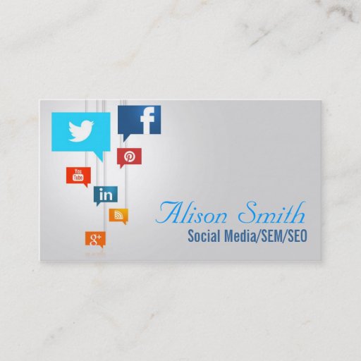 Customizable Social Media/SEM/SEO Business Card Template