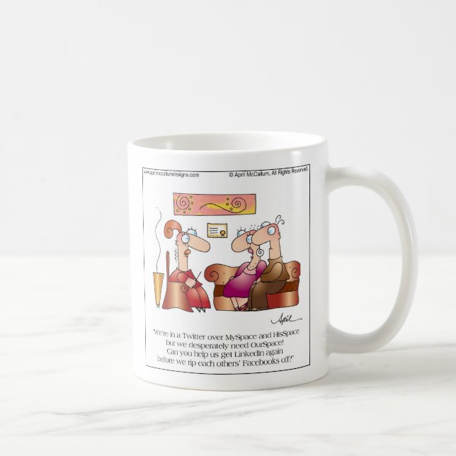 SOCIAL MEDIA, SOCIAL ME by April McCallum Coffee Mug (Right)