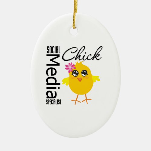 Social Media Specialist Chick Ceramic Ornament