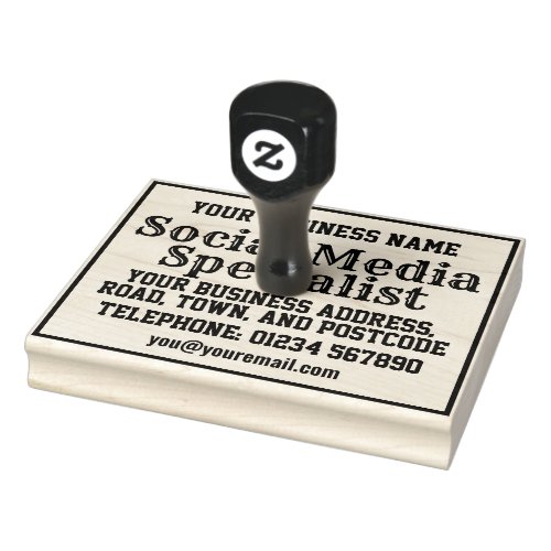 Social Media Specialist with Name Address etc Rubber Stamp