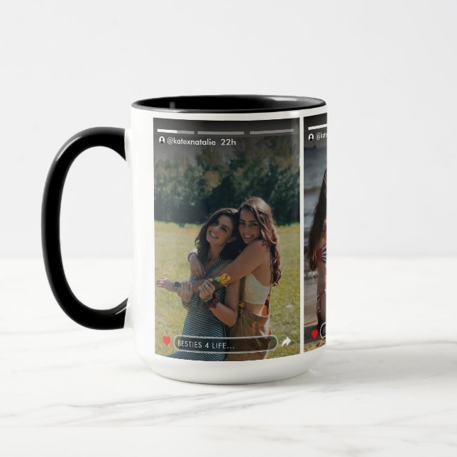 Social Media Story Post Best Friend Photo Mug (Left)
