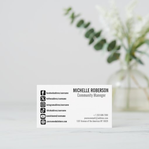 Social media symbols business card | Zazzle