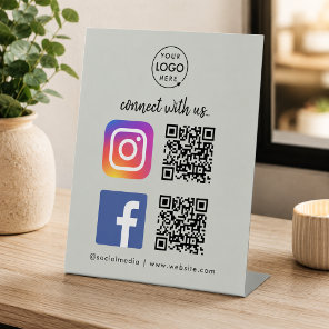 Social Media Tabletop Sign | Instagram Facebook QR