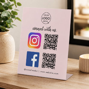 Social Media Tabletop Sign | Instagram Facebook QR
