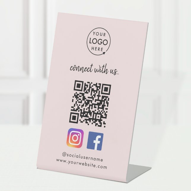 Social Media Tabletop Sign | Instagram Facebook QR (Creator Uploaded)