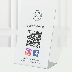 Social Media Tabletop Sign | Instagram Facebook QR