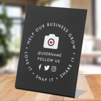 Social Media Tabletop Sign | Love Snap Share It