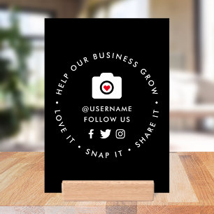 Social Media Tabletop Sign   Love Snap Share It Holder