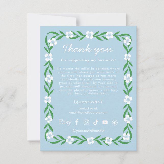  Social Media Thank You Customers Card (Front)