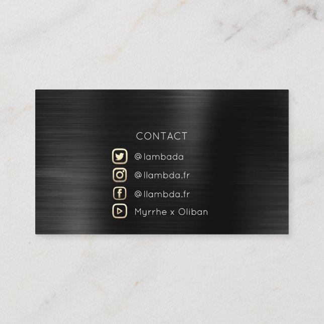 Social Media TwitterYouTubeInstagraFaceFB Black Business Card (Back)