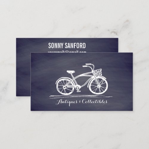 Social Media Vintage Bicycle Antiques Chalkboard Business Card