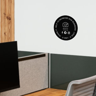 Social Media Wall Decal   Custom Business Follower