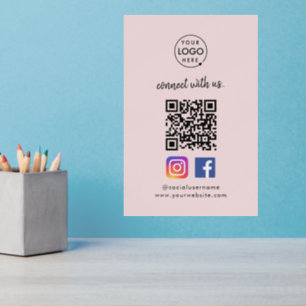 Social Media Wall Decal   Instagram Facebook QR