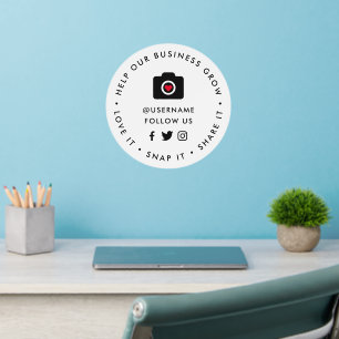 Social Media Wall Decal Sign Love Snap Share It