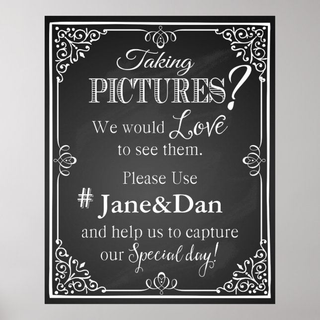 Social media wedding sign chalkboard print (Front)