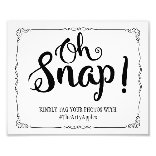 social media wedding sign hashtag oh snap