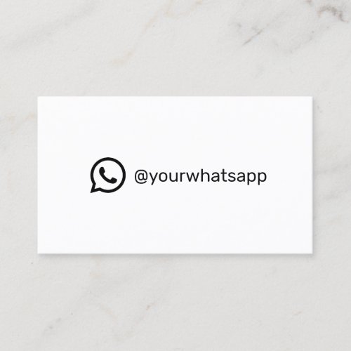 Social media WhatsApp modern trendy minimalist Calling Card