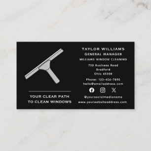 Social Media Window Cleaner Washing Cleaning Clean Business Card