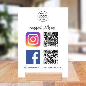 Social Media Wood Block Sign | Instagram Facebook