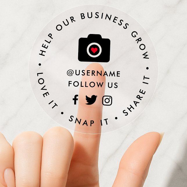 Social Medial Sticker Roll | Follow Us Round Label (Grow your social following with this custom sticker perfect for sealing packages & envelopes)