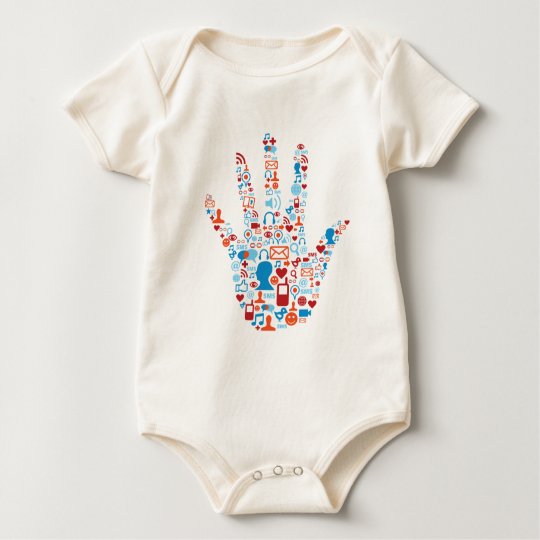 Social Network Hand Baby Bodysuit