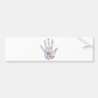 Social Network Hand Bumper Sticker