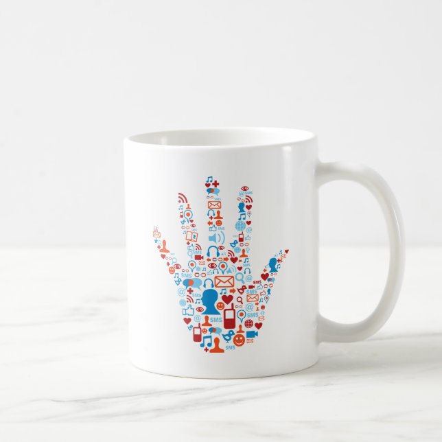 Social Network Hand Coffee Mug (Right)