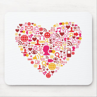 Social Network Heart Mouse Pad