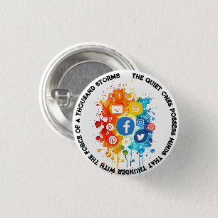 Social Network Icons I Quote Silence and Mind Button