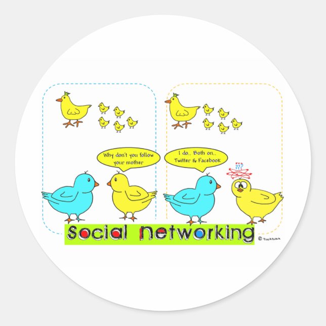 Social Networking Classic Round Sticker (Front)