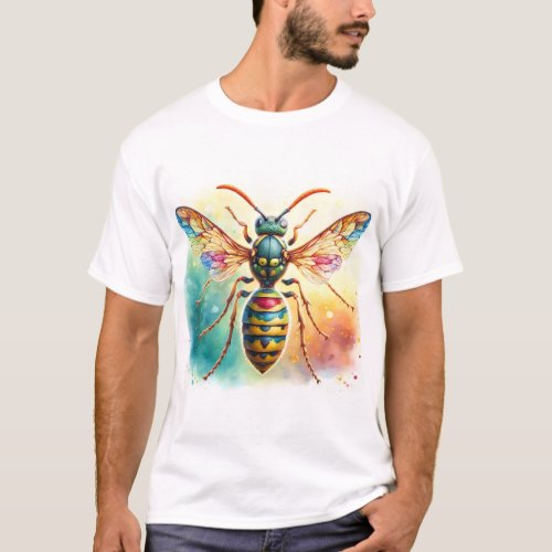 Social Parasitic Wasp AREF753 _ Watercolor T_Shirt