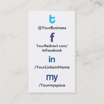 Social Profile Business Card Tflm 2.0 Vertblankbak by twitterfunny at Zazzle