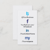 Social Profile Business Card tflm 2.0 vertblankbak (Front/Back)