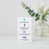 Social Profile Business Card tflm 2.0 vertblankbak (Standing Front)