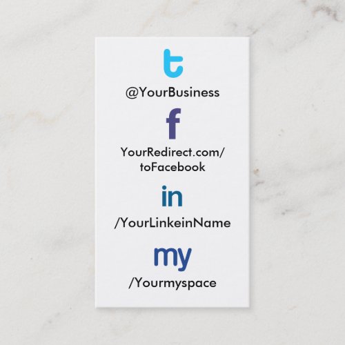Social Profile Business Card tflm 2.0 vertblankbak