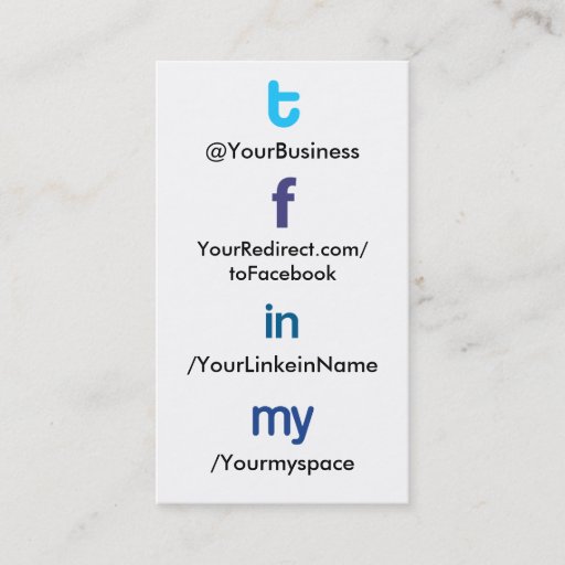 Customizable Social Profile Business Card tflm 2.0 vertblankbak