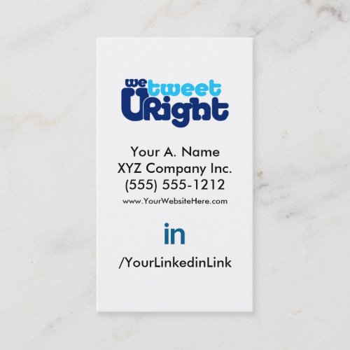 Social Profile Business Card WTURiteB 2.0 vertfbak